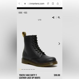 Dr. Martens Airwair. Kids Size 4 - Black Leather Upper, Brand New.